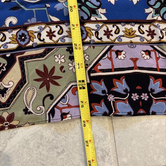 Johnny Was 100% Silk Sz Small Miklos Easy Top Kimono Blouse Poncho Jade Flaw* - Picture 9 of 11